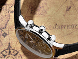 MEGIR 2015 New Chronograph 24 Hours Men Watch Leather Strap Business Casual Watch Quartz Watch Men Wristwatch