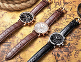 MEGIR 2015 New Chronograph 24 Hours Men Watch Leather Strap Business Casual Watch Quartz Watch Men Wristwatch
