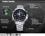 NAVIFORCE Luxury Brand Full Steel Watch Men Quartz Waterproof Watch Men Sports Watch Analog Digital LED Watch