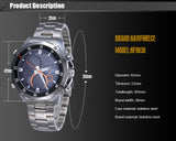 NAVIFORCE Luxury Brand Full Steel Watch Men Quartz Waterproof Watch Men Sports Watch Analog Digital LED Watch