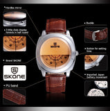 Casual SKONE Genuine Men & Women Brand Wristwatches Special design Military Leather Sports Watch Relogio Masculino