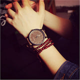 2015 Brand New Watches Men Fashion Round Steel Case Men women Leather quartz watch Wrist watches High Quality