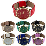 Creative Fashion Style Unisex Casual Geneva Watch Checkers Faux Leather Quartz Analog Wrist Watch