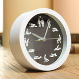 New Arrival Cre-ative Cultural Arts Sex Clock Novelty Sexy 12 Position Patterns Funny Circular Desk Table Clock Classic White