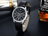 Fashion Casual Mens Watches Luxury Brand High Quality Leather Business Quartz Watch Men Waterproof Wristwatch Relogios Masculino