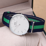 Famous Brand Luxury fashion dress Watches Men Women Fabric Strap silver case Sport watch Military Quartz Wristwatch