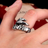 New Open Skull Hand Ring Stainless Steel Man's Fashion Jewelry Biker Punk Jewelry