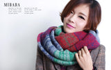 Fashion Scarf Women Multicolor Mosaic Winter Warm Long Scarf Knitted Wool Neck Scarves Wraps Thicken Shawls