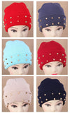 Fashion Unisex Men Knitted Hat Female Jelly Fluo Hat Autumn and Winter Hats for Women Plastic Rivets Wrap Gorro Beanies Cap