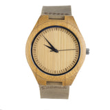 Fashion Men's Watches Bamboo Wood Wooden Watch Genuine Leather Band