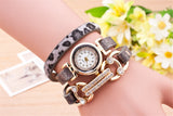 Fashion Casual Long Leather Strap watches Women Popular Jewelry Ethnic Style Surround the Wrist Quartz Watch Clock 8 Colors
