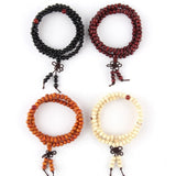 Natural Sandalwood Buddhist Buddha Meditation 108 beads Wood Prayer Bead Mala Bracelet Women Men jewelry