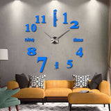 New arrival Quartz clocks fashion watches 3d real big wall clock rushed mirror sticker diy living room decor