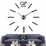 New hot sale clock watch wall stickers clocks home decoration modern quartz diy 3d acrylic Mirror Metal