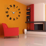 Hot fashion quartz watch home decor 3d big mirror diy real wall clock modern design room gift