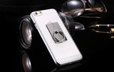 Metal Plating Bling Diamond Pattern Case For Iphone 6 6s / 6s Plus Hard PC Ring Stand Back Phone Cover