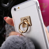 For iphone 6 6s / Plus Case Fundas Rabbit Fur Ball Tassels Metal Ring Cases Soft TPU + Hard PC Girly Coque Cover For Iphone6 I6