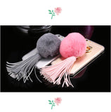 For iphone 6 6s / Plus Case Fundas Rabbit Fur Ball Tassels Metal Ring Cases Soft TPU + Hard PC Girly Coque Cover For Iphone6 I6