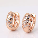 Engagement Jewelry Huggie Earings for Women Three Rows Crystals AAA Cubic Zircon Hoop Earrings Fashion