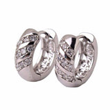 Engagement Jewelry Huggie Earings for Women Three Rows Crystals AAA Cubic Zircon Hoop Earrings Fashion