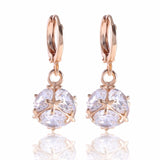 Dangle Earring for Women/Girls Earrings Fashion 18K White/ Gold Plated Wedding Jewelry White Zircon Earring