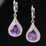 Creative Jewelry Earring for Women 18k White Gold Plating Drop Earrings Pear Shape Crystal Fabulous Wedding Dangle Earrings