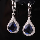 Creative Jewelry Earring for Women 18k White Gold Plating Drop Earrings Pear Shape Crystal Fabulous Wedding Dangle Earrings