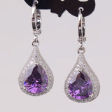 Creative Jewelry Earring for Women 18k White Gold Plating Drop Earrings Pear Shape Crystal Fabulous Wedding Dangle Earrings