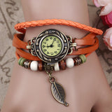 Hot Sale Women Ladies Girls Fashion Long Faux Leather Strap Bracelet Watch Vintage Punk Style Quartz Analog Casual Wristwatch