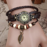 Hot Sale Women Ladies Girls Fashion Long Faux Leather Strap Bracelet Watch Vintage Punk Style Quartz Analog Casual Wristwatch