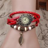 Hot Sale Women Ladies Girls Fashion Long Faux Leather Strap Bracelet Watch Vintage Punk Style Quartz Analog Casual Wristwatch