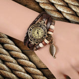 Hot Sale Retro Women Ladies Girls Fashion Long Leather Strap Bracelet Watch Vintage Punk Style Quartz Analog Casual Wristwatch