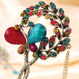 New Fashion Colorful Women Retro Crystal Butterfly Flower Hairpins Hair Stick Hair Clip