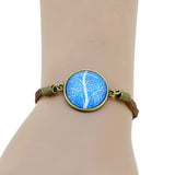 HOT life tree glass Cabochons Bracelet Bangle antique Brown Charms bracelet Wonderful Gift Lobster Clasp women bracelet fashion