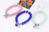 Pulseira Love Heart Pendant Bracelets Bangles for Women Pulsera Mujer Fashion Glass Bead Strand Bracelet Bijoux