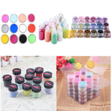 12 Color Glitter Decor Nail Art Powder Dust Bottle Set