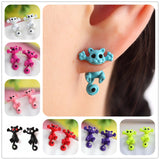 Fashion Colourful bijoux 3D Black eye Cute Small Cat Stud Earrings For Women Fine Jewelry brincos