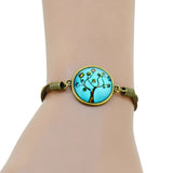 HOT life tree glass Cabochons Bracelet Bangle antique Brown Charms bracelet Wonderful Gift Lobster Clasp women bracelet fashion