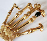 New Silver and Gold Punk Goth Skeleton Slave Bones Talon Hand Skull Bracelet GAGA Style Chain