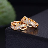 New Design gold Color Austrian crystal earrings jewelry Fashion Luxury Charm Infinity Statement earring for women
