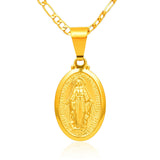 Gold Plated Catholic Religious Goddess Virgin Mary Pendant Necklace Jewelry