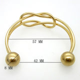 18K Gold Statement Punk Fashion Stainless Steel Opening Line Style Cuff Bangle Bracelets For Women