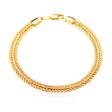 Gold Plated Bracelet New Fashion Rock Style 21 cm 0.6 cm Thick Snake Chain Bracelet Men Jewelry 