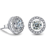 White Gold Plated Hearts & Arrows cut 0.75 carat AAA+ CZ Stud Earring Wedding Earrings for Women