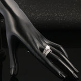 White Gold Plated Luxury 2 Rounds Bijoux Fashion Wedding Ring Set AAA+ CZ Jewelry For Women As Chirstmas Gift