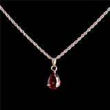 18k gold filled AAA Oval Cut cubic zirconia CZ Charming necklace Cute pendant drop earrings jewelry set