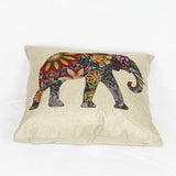 Floral Elephant Printed Linen Cushion Cover For Sofa Throw Pillow Case Chair Car Seat Pillowcases