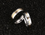 Vintage Wedding Rings For Women Men Stainless Steel Bands Jewelry Engagement CZ Ring