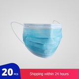 20 PCs Protective Surgical Mask Non-woven Dust Mask Thickened Disposable Mouth Mask 3-layer Face Mask