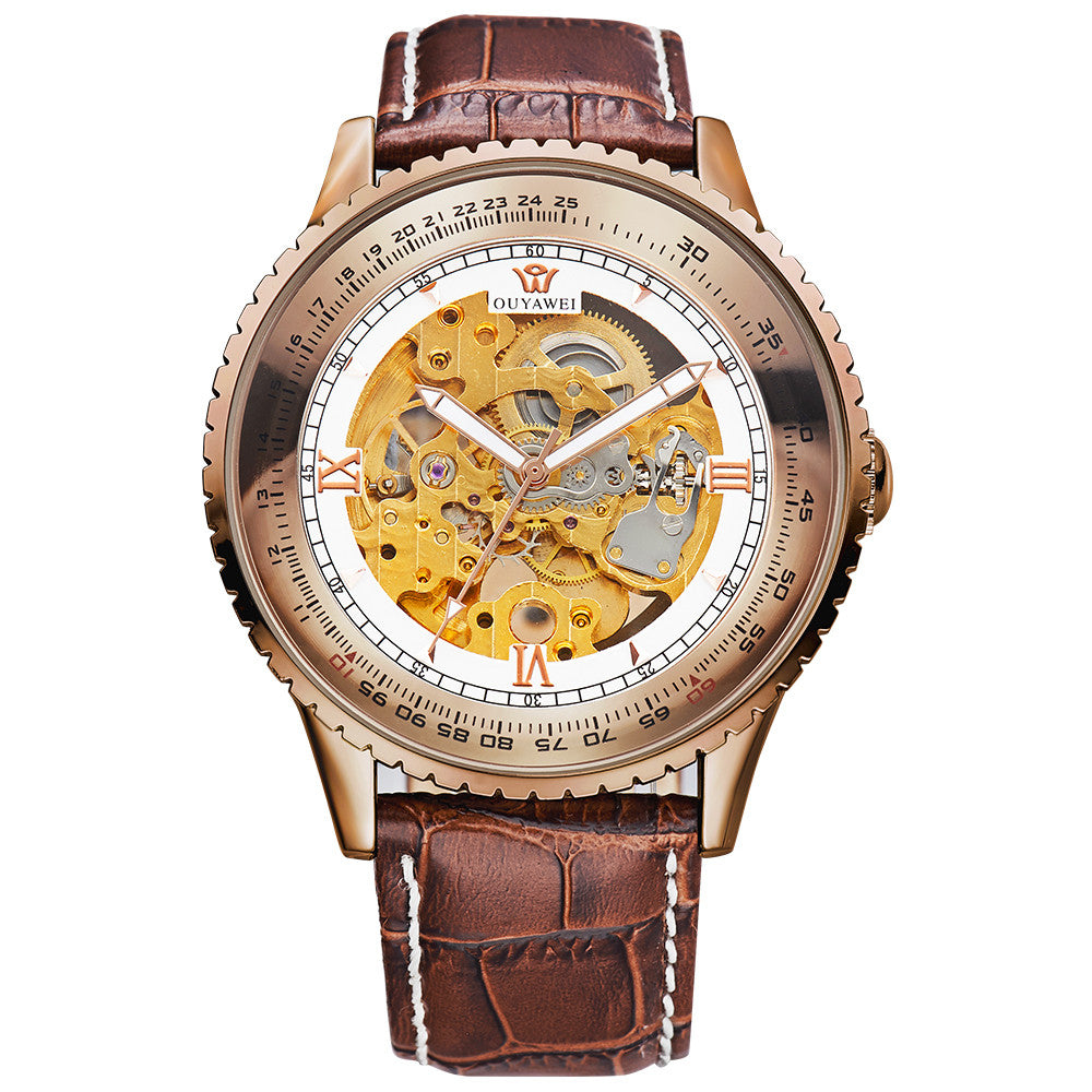 High Quality Men Genuine Leather Strap Watch Luxury Brand Fashion & Casual Automatic Mechanical Luxury Antique Watches
